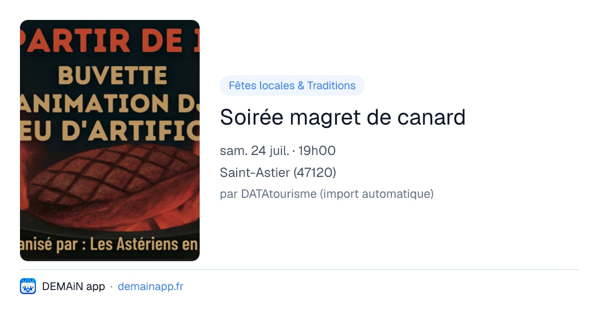 Soirée magret de canard — Saint-Astier