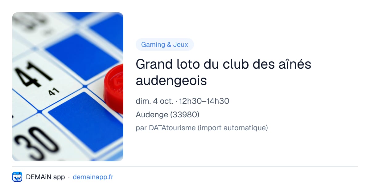 Grand loto du club des aînés audengeois — Audenge