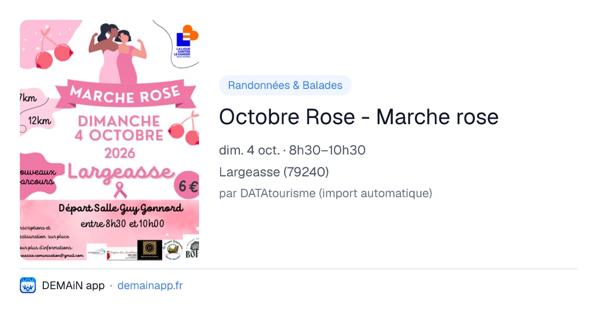 Octobre Rose - Marche rose — Largeasse