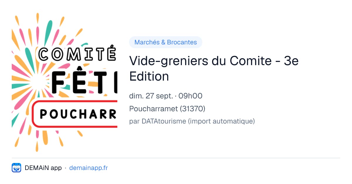 Vide-greniers du Comite - 3e Edition — Poucharramet