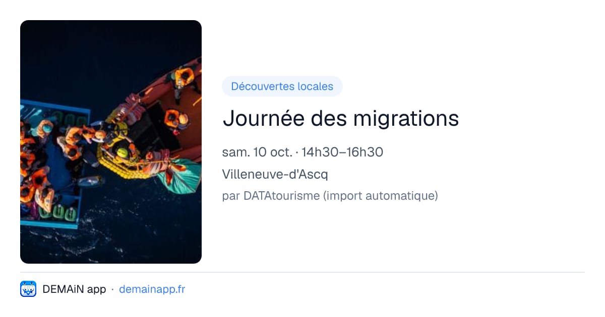 Journée des migrations — Villeneuve-d'Ascq