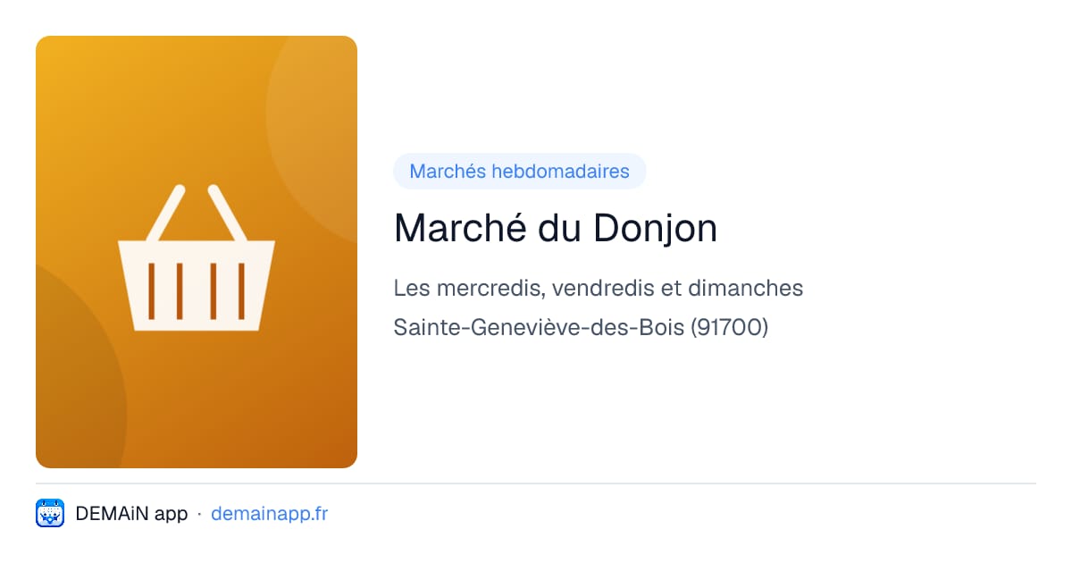 Marché du Donjon — Sainte-Geneviève-des-Bois