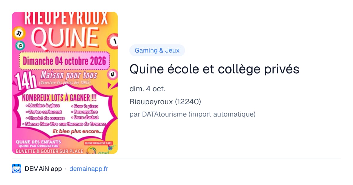 Quine école et collège privés — Rieupeyroux
