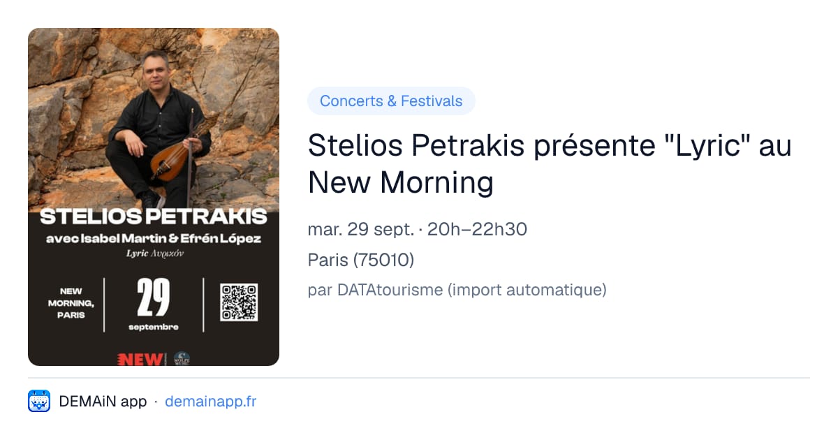 Stelios Petrakis présente "Lyric" au New Morning — Paris