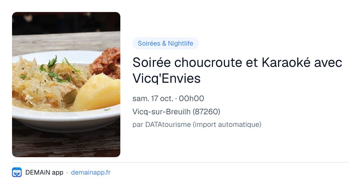 Soirée choucroute et Karaoké avec Vicq'Envies — Vicq-sur-Breuilh