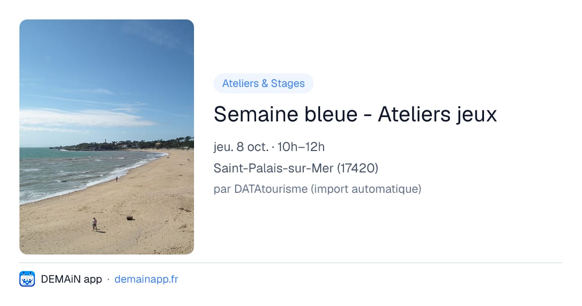 Semaine bleue - Ateliers jeux — Saint-Palais-sur-Mer