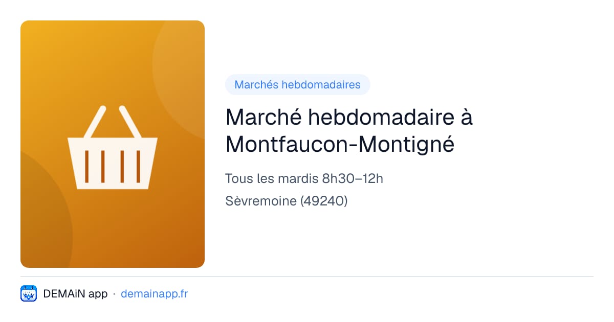 Marché hebdomadaire à Montfaucon-Montigné — Sèvremoine