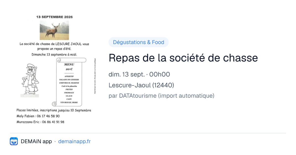 Repas de la société de chasse — Lescure-Jaoul