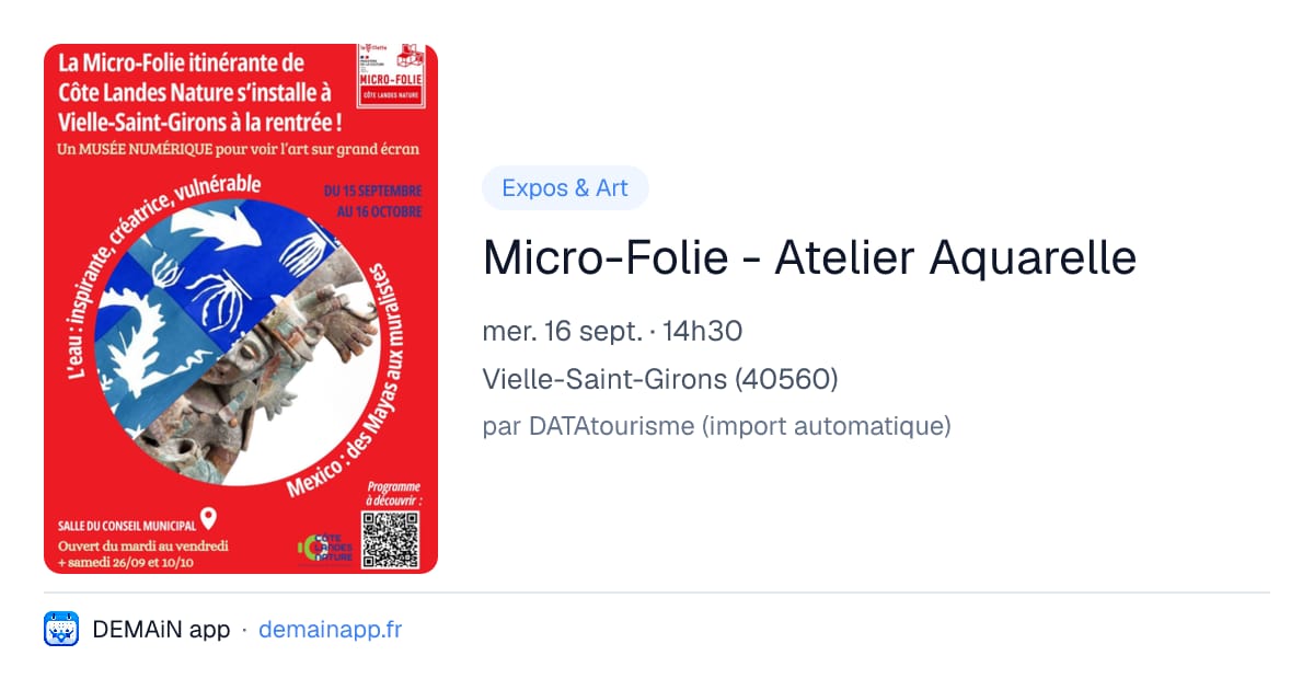 Micro-Folie - Atelier Aquarelle — Vielle-Saint-Girons