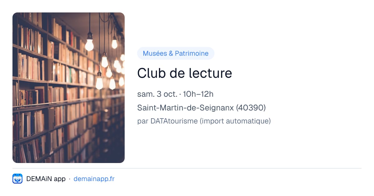 Club de lecture — Saint-Martin-de-Seignanx