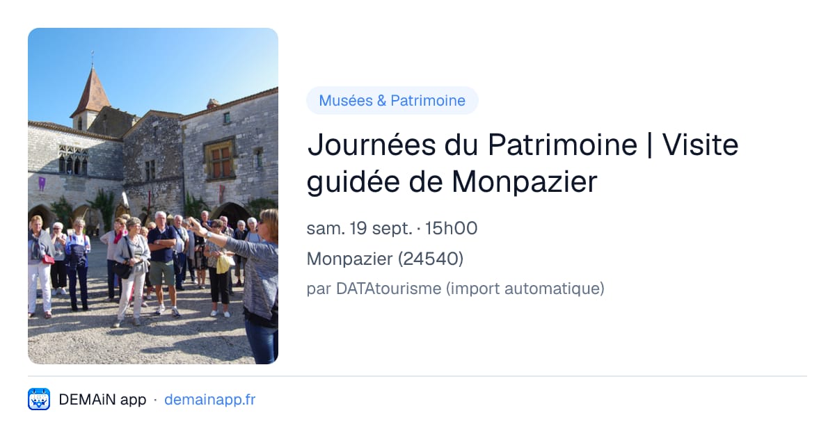 Journées du Patrimoine | Visite guidée de Monpazier — Monpazier