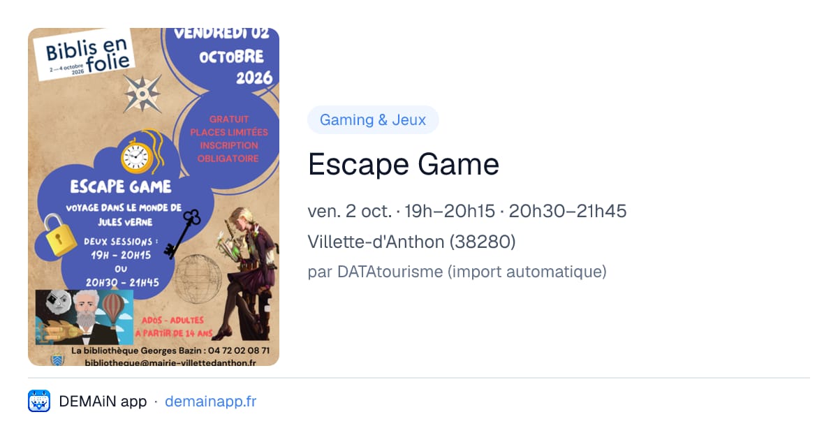 Escape Game — Villette-d'Anthon