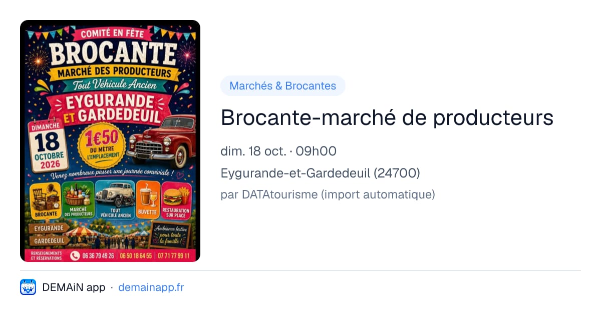 Brocante-marché de producteurs — Eygurande-et-Gardedeuil