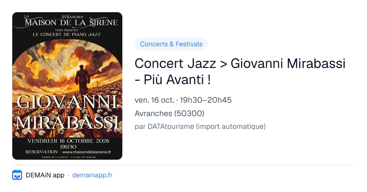 Concert Jazz > Giovanni Mirabassi - Più Avanti ! — Avranches