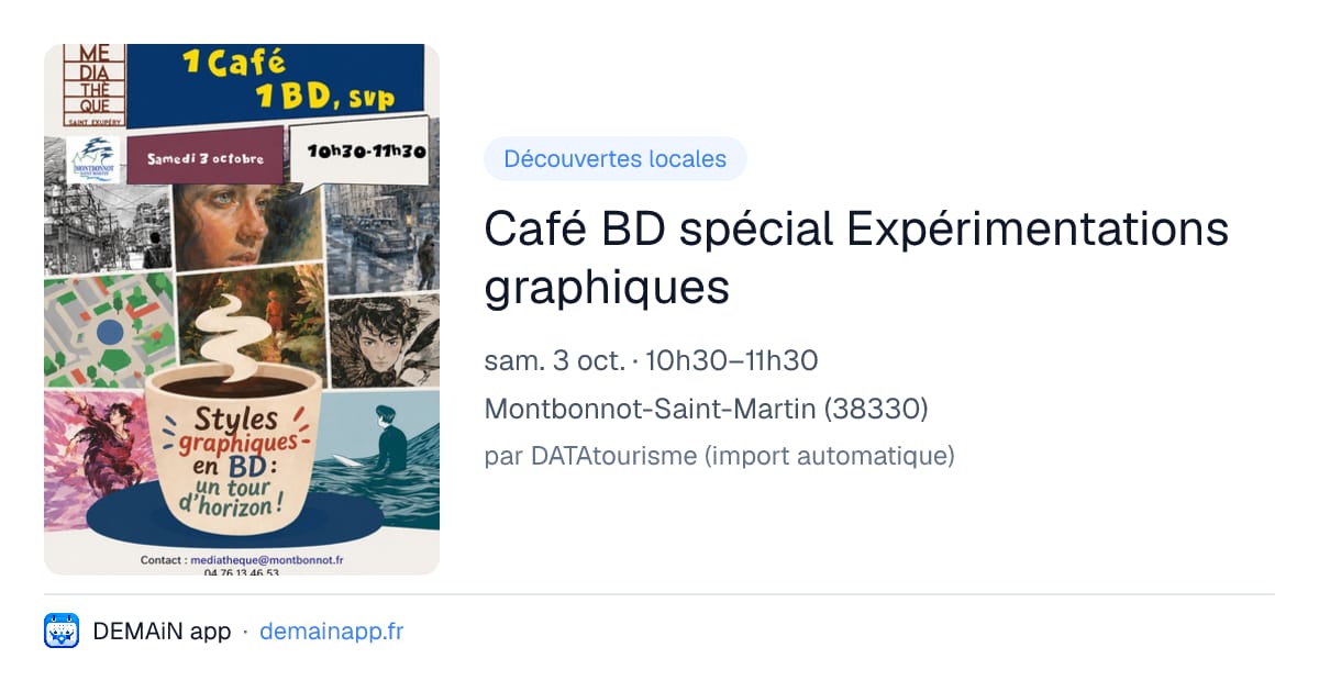 Café BD spécial Expérimentations graphiques — Montbonnot-Saint-Martin
