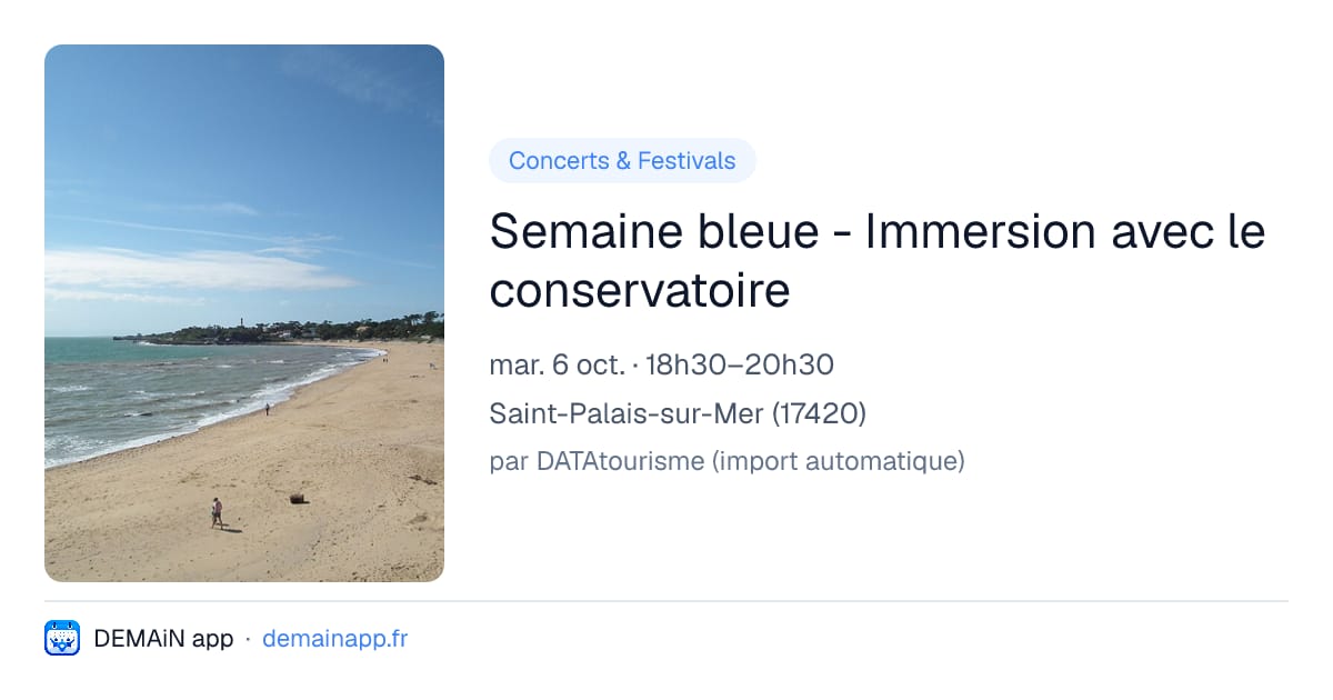 Semaine bleue - Immersion avec le conservatoire — Saint-Palais-sur-Mer