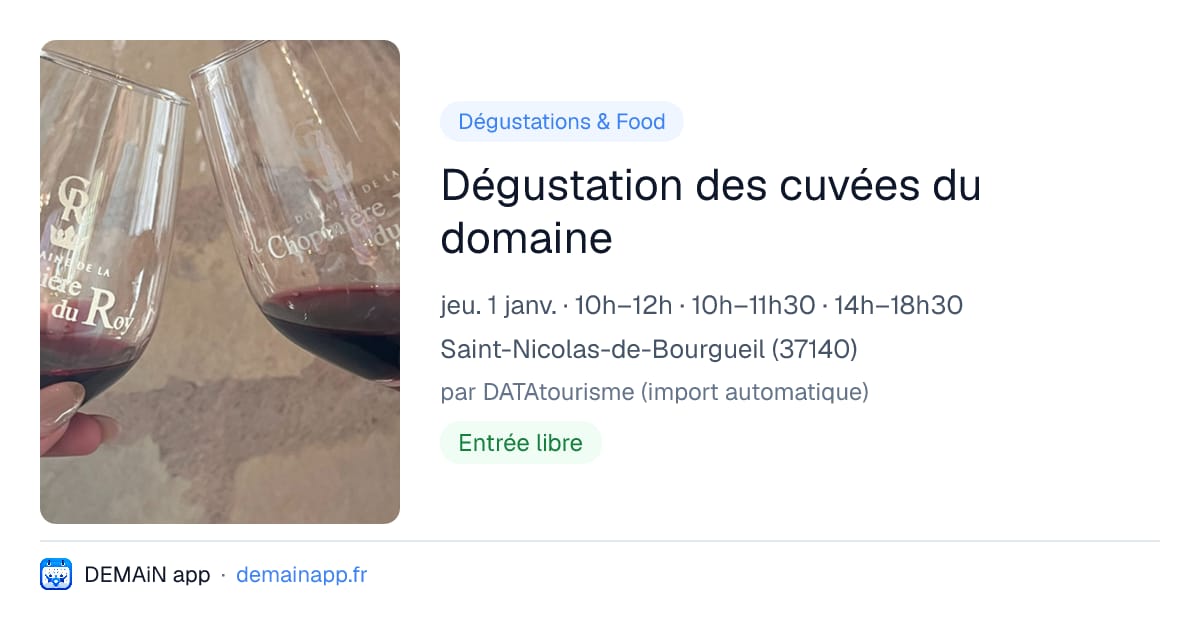 Dégustation des cuvées du domaine — Saint-Nicolas-de-Bourgueil