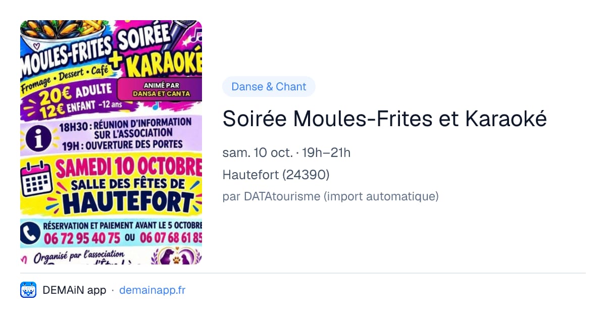 Soirée Moules-Frites et Karaoké — Hautefort
