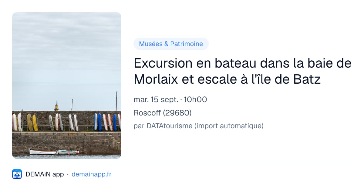 Excursion en bateau dans la baie de Morlaix et escale à l'île de Batz — Roscoff