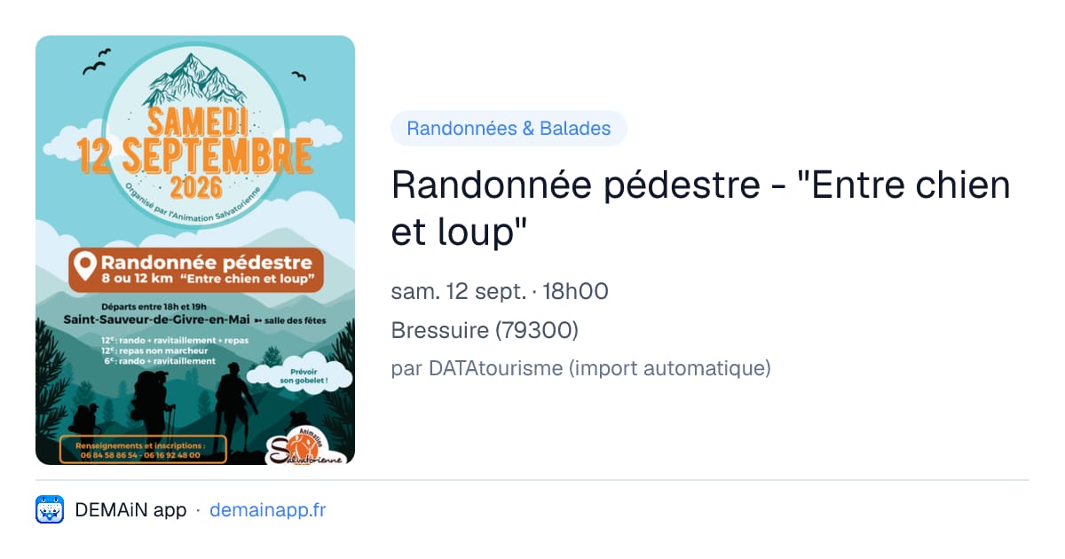 Randonnée pédestre - "Entre chien et loup" — Bressuire