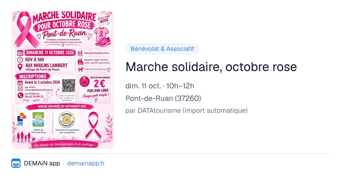 Marche solidaire, octobre rose — Pont-de-Ruan
