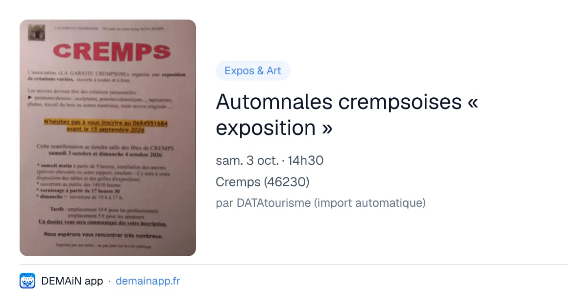 Automnales crempsoises « exposition » — Cremps