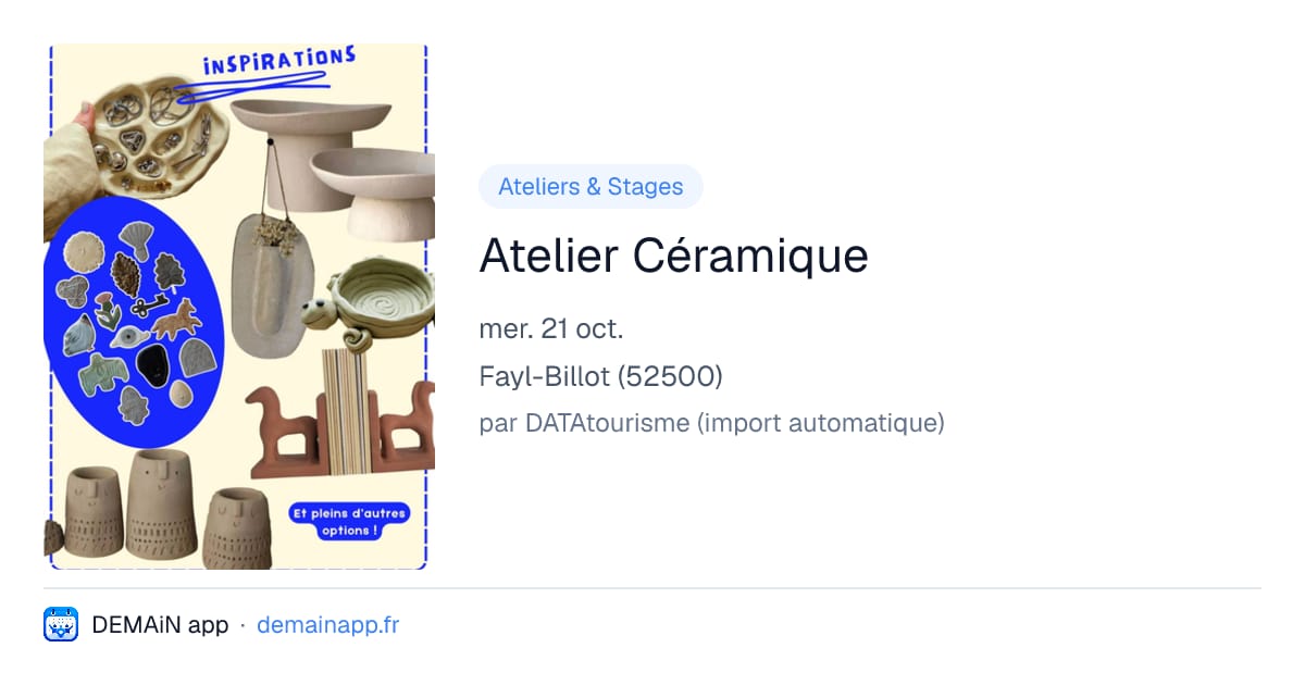 Atelier Céramique — Fayl-Billot