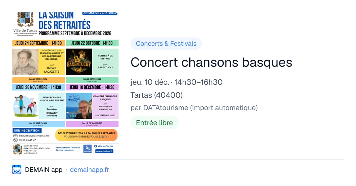 Concert chansons basques — Tartas