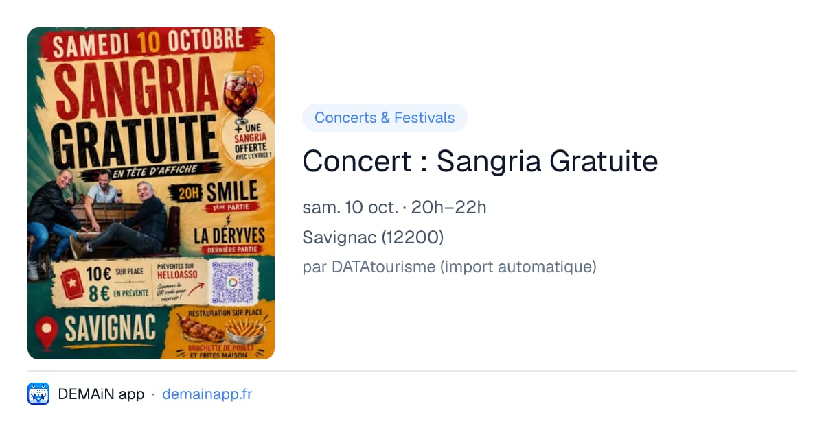 Concert : Sangria Gratuite — Savignac