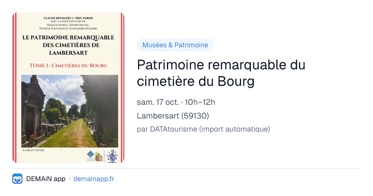 Patrimoine remarquable du cimetière du Bourg — Lambersart
