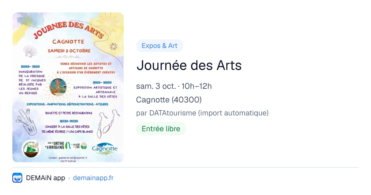 Journée des Arts — Cagnotte