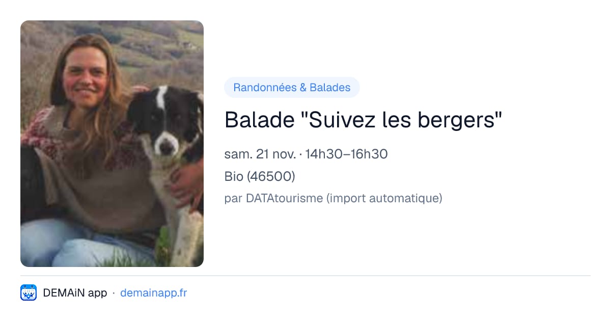 Balade "Suivez les bergers" — Bio
