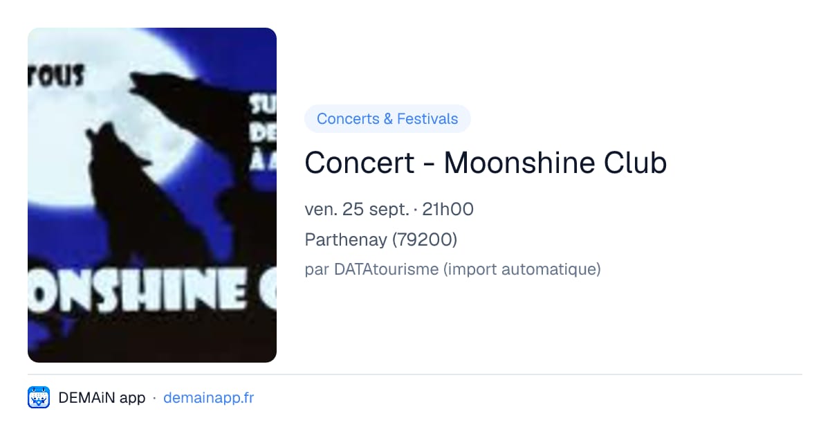 Concert - Moonshine Club — Parthenay