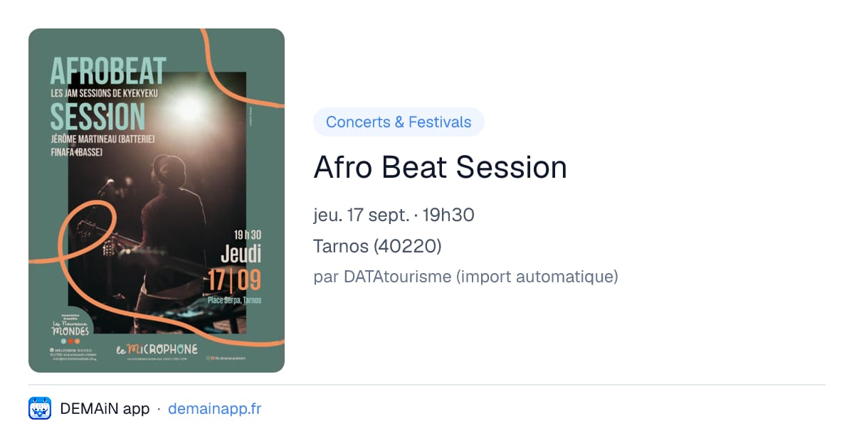 Afro Beat Session — Tarnos