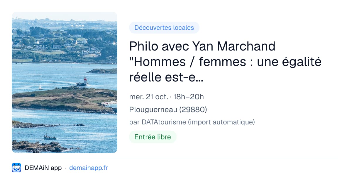 Philo avec Yan Marchand "Hommes / femmes : une égalité réelle est-elle possible ?" — Plouguerneau