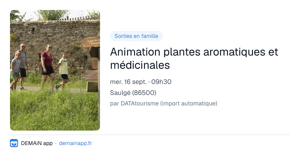 Animation plantes aromatiques et médicinales — Saulgé