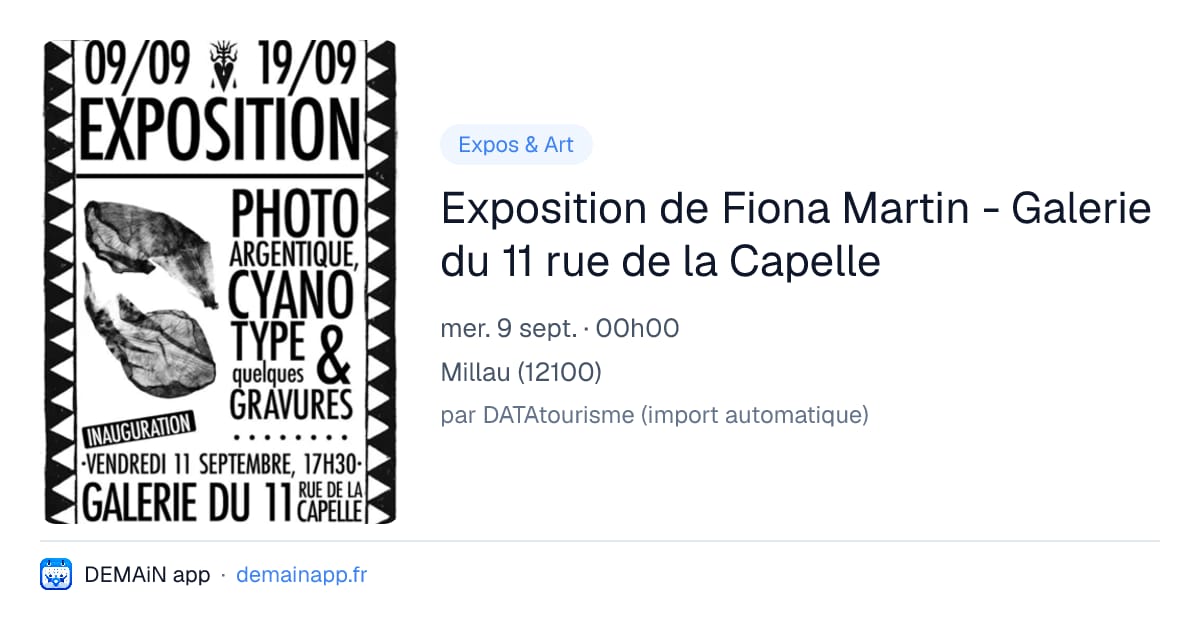 Exposition de Fiona Martin - Galerie du 11 rue de la Capelle — Millau