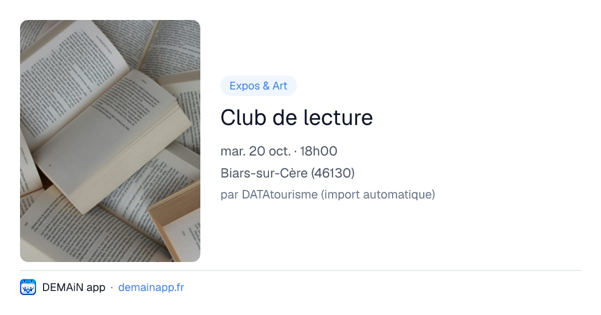 Club de lecture — Biars-sur-Cère