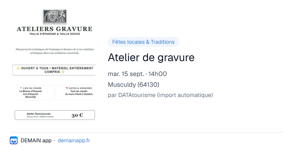 Atelier de gravure — Musculdy