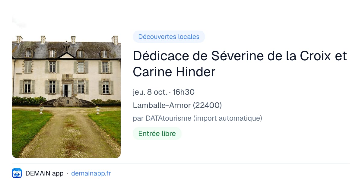 Dédicace de Séverine de la Croix et Carine Hinder — Lamballe-Armor