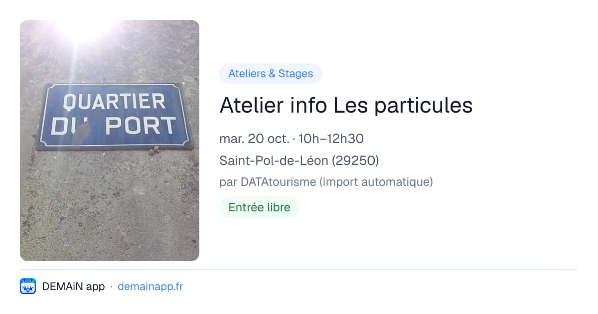 Atelier info Les particules — Saint-Pol-de-Léon