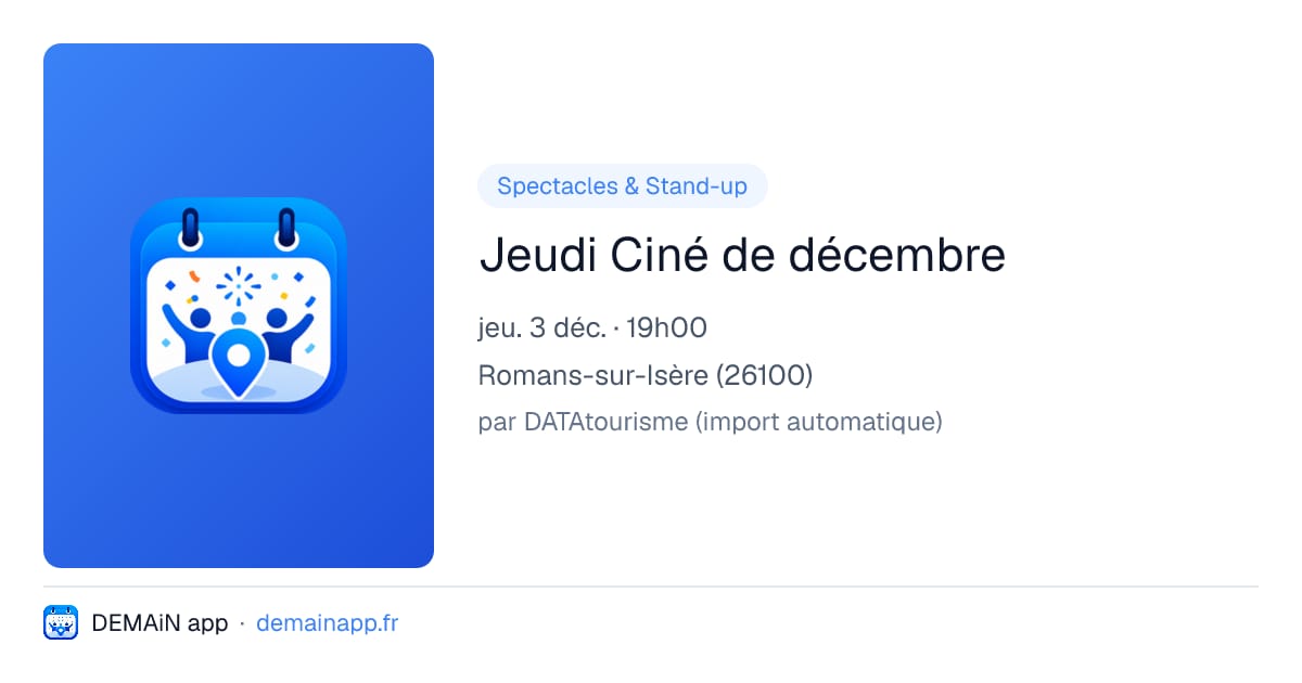 Jeudi Ciné de décembre — Romans-sur-Isère