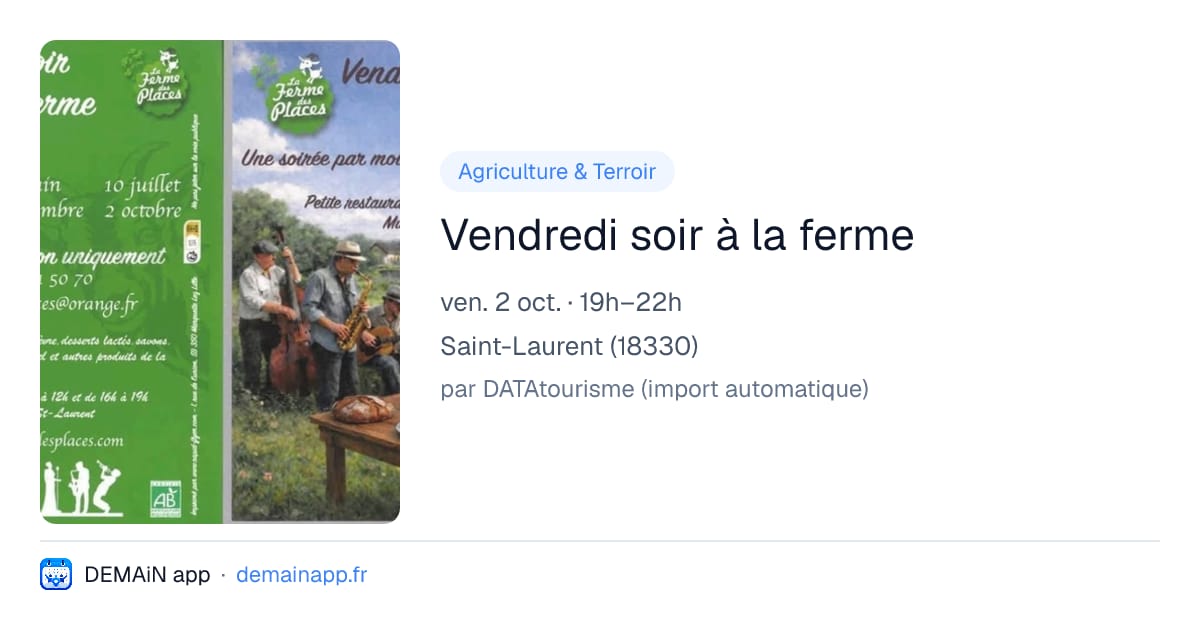 Vendredi soir à la ferme — Saint-Laurent