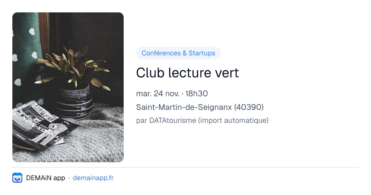 Club lecture vert — Saint-Martin-de-Seignanx