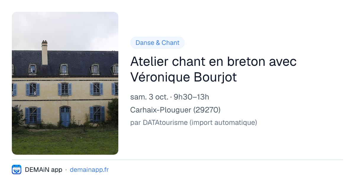 Atelier chant en breton avec Véronique Bourjot — Carhaix-Plouguer