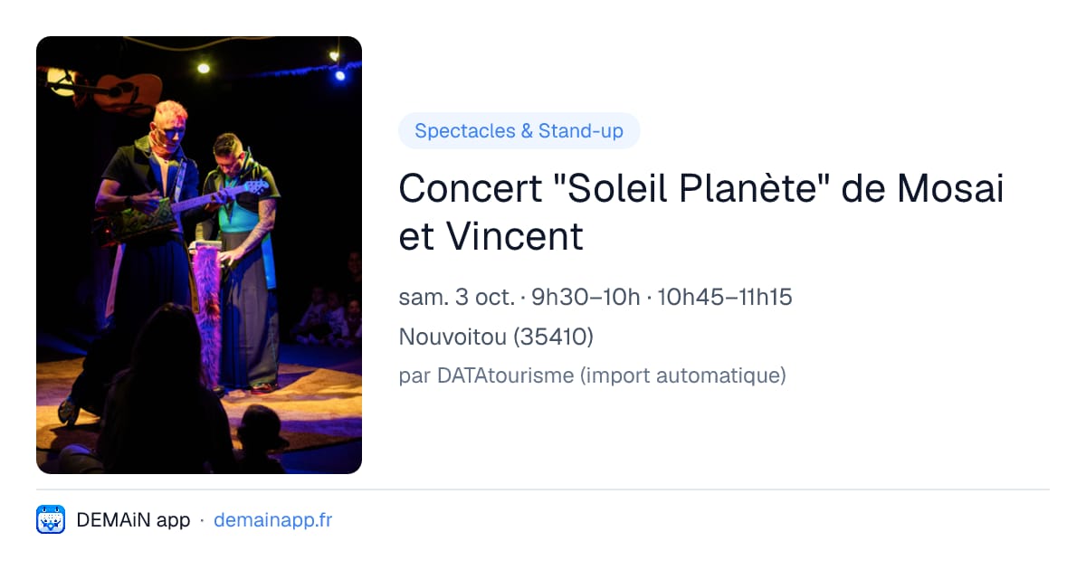 Concert "Soleil Planète" de Mosai et Vincent — Nouvoitou