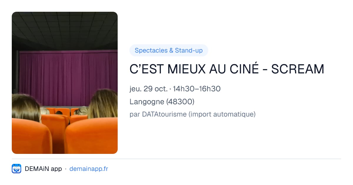 C’EST MIEUX AU CINÉ - SCREAM — Langogne