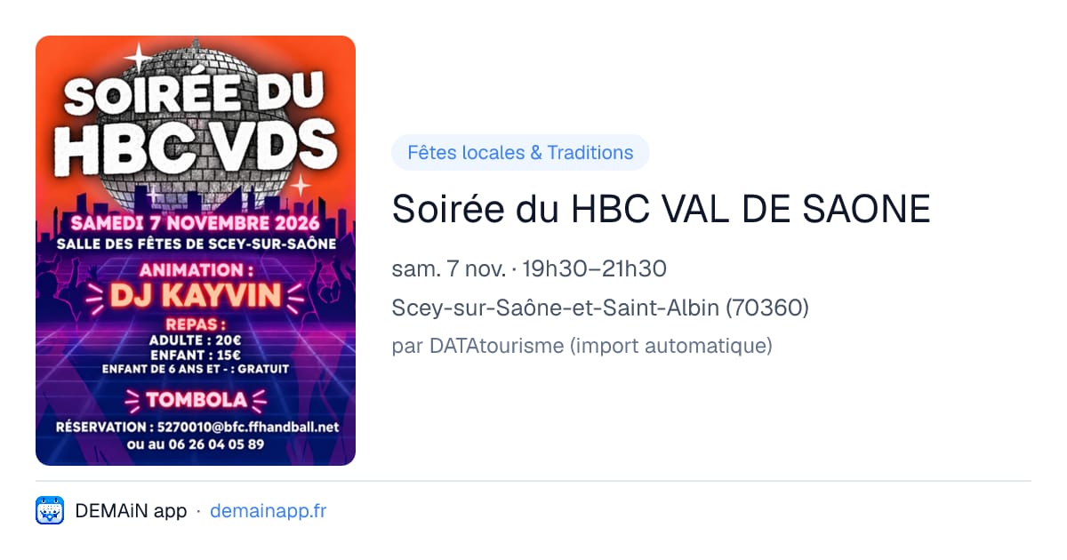 Soirée du HBC VAL DE SAONE — Scey-sur-Saône-et-Saint-Albin