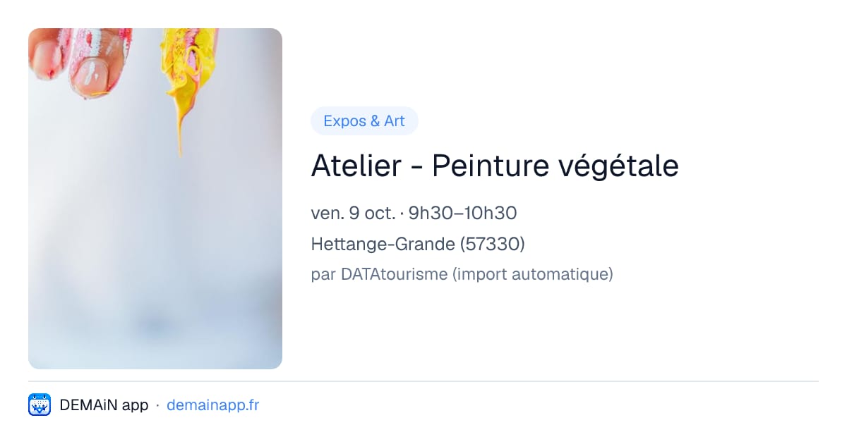 Atelier - Peinture végétale — Hettange-Grande