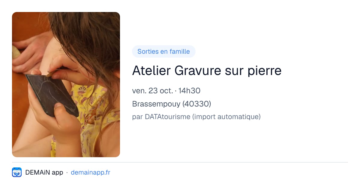 Atelier Gravure sur pierre — Brassempouy